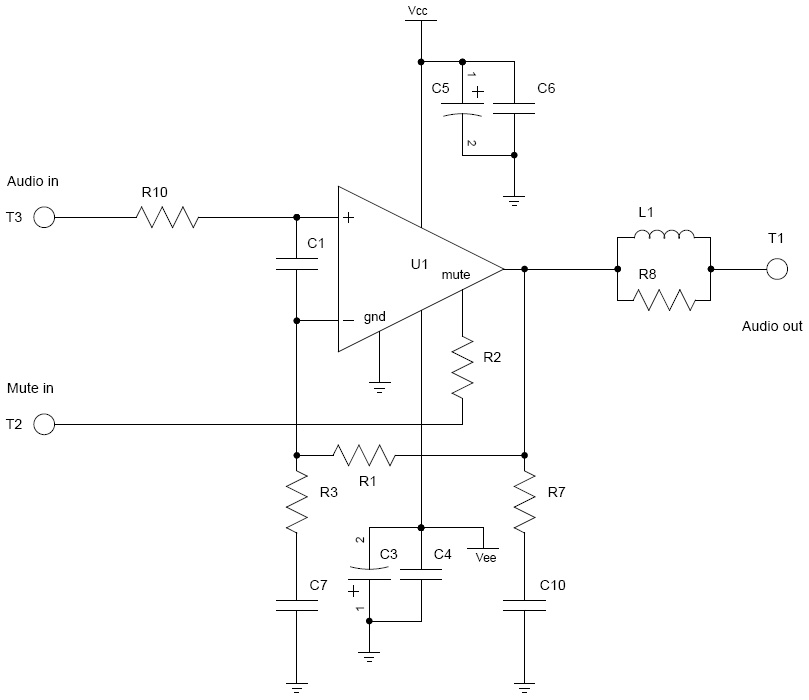 Circuit for the dual-supply version of the amp